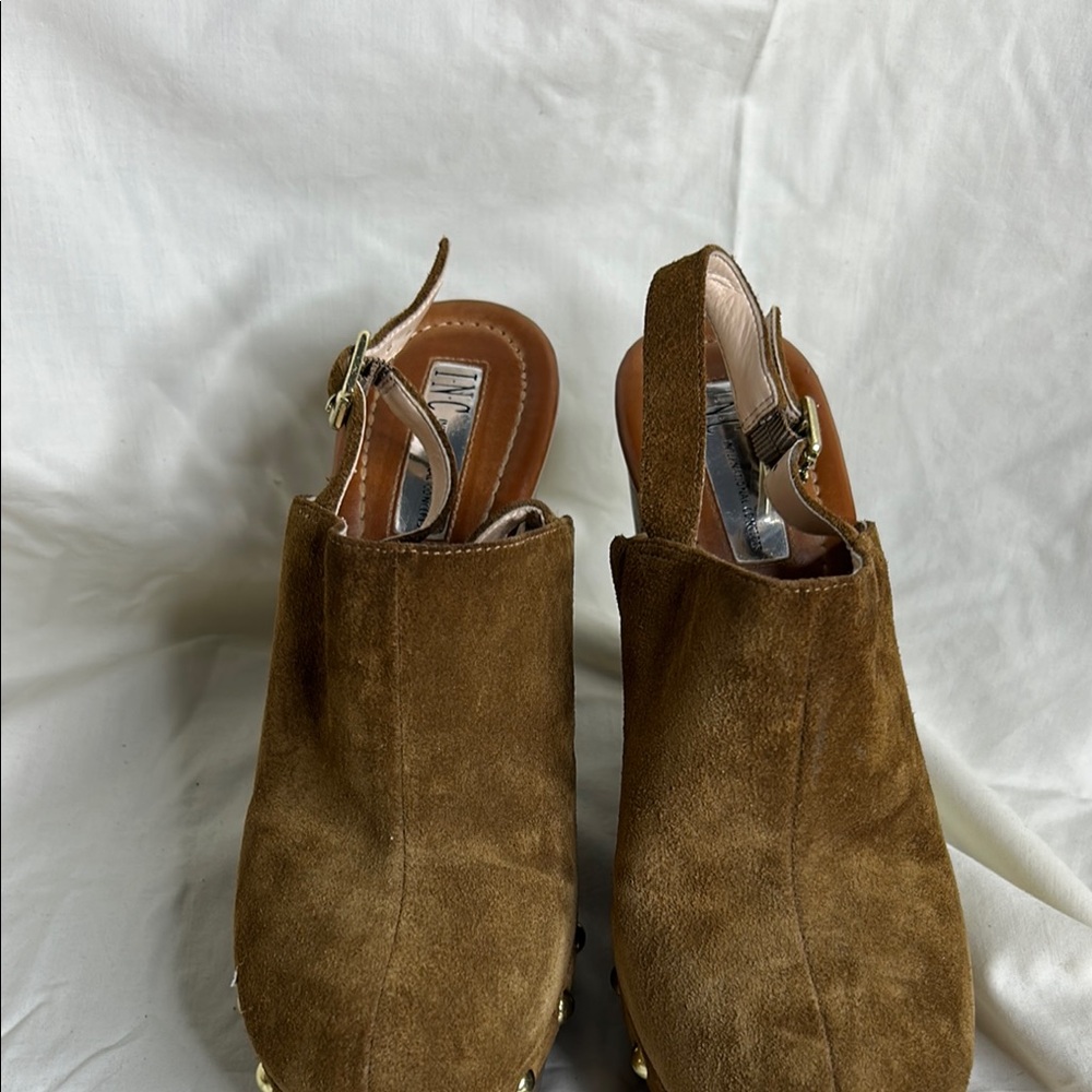 INC International Concepts Brown Suede Mules